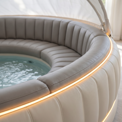 Jacuzzi inflable de lujo con techo y luz ambiental